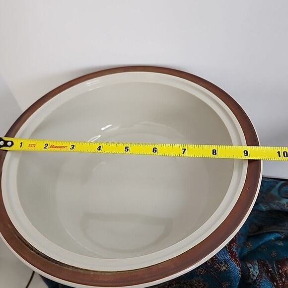 Vtg Sierra Stoneware Simplicity Round Covered Serving Bowl 9.5" X 4.5" Brown - Picture 5 of 14